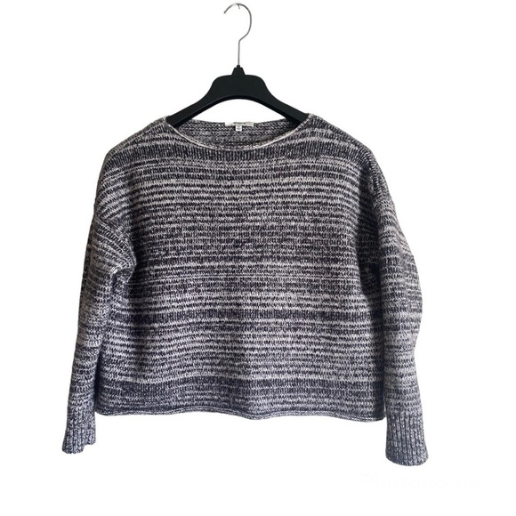 Madewell Threadmix Boatneck Black White Sweater - Picture 2 of 5
